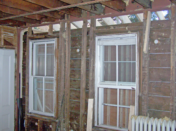 gutted kitchen interior